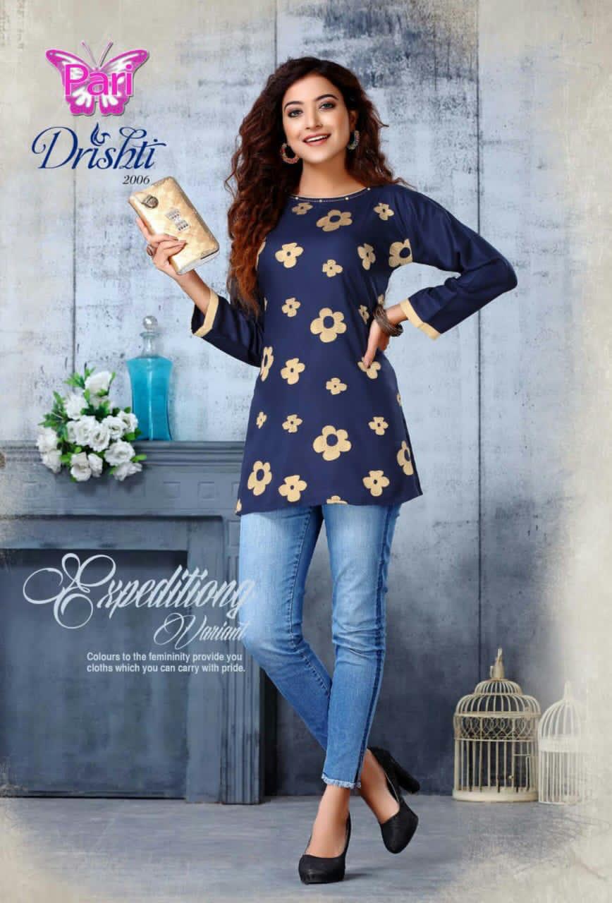 Pari Drishti Vol 2 Latest Designer Casual Wear Short Tops Collection 